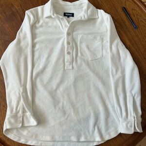 White Long Sleeve terry cotton Shirt